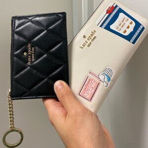 Kate Spade Coffee Break Slim Bifold Wallet + Small Smooth Quilted Card Holder